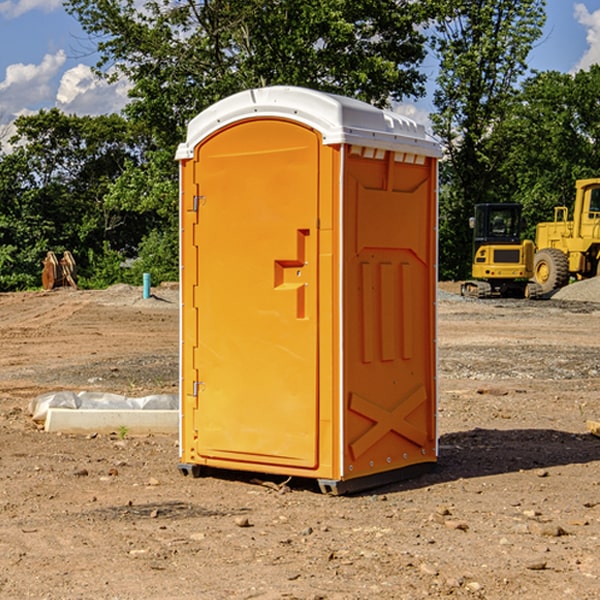 how often are the portable restrooms cleaned and serviced during a rental period in Cache OK